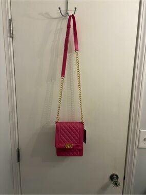 Aldo Pink Crossbody with Gold Chain